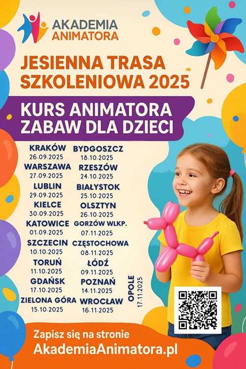 Jesienna Trasa 2025: Kurs Animatora Zabaw dla Dzieci