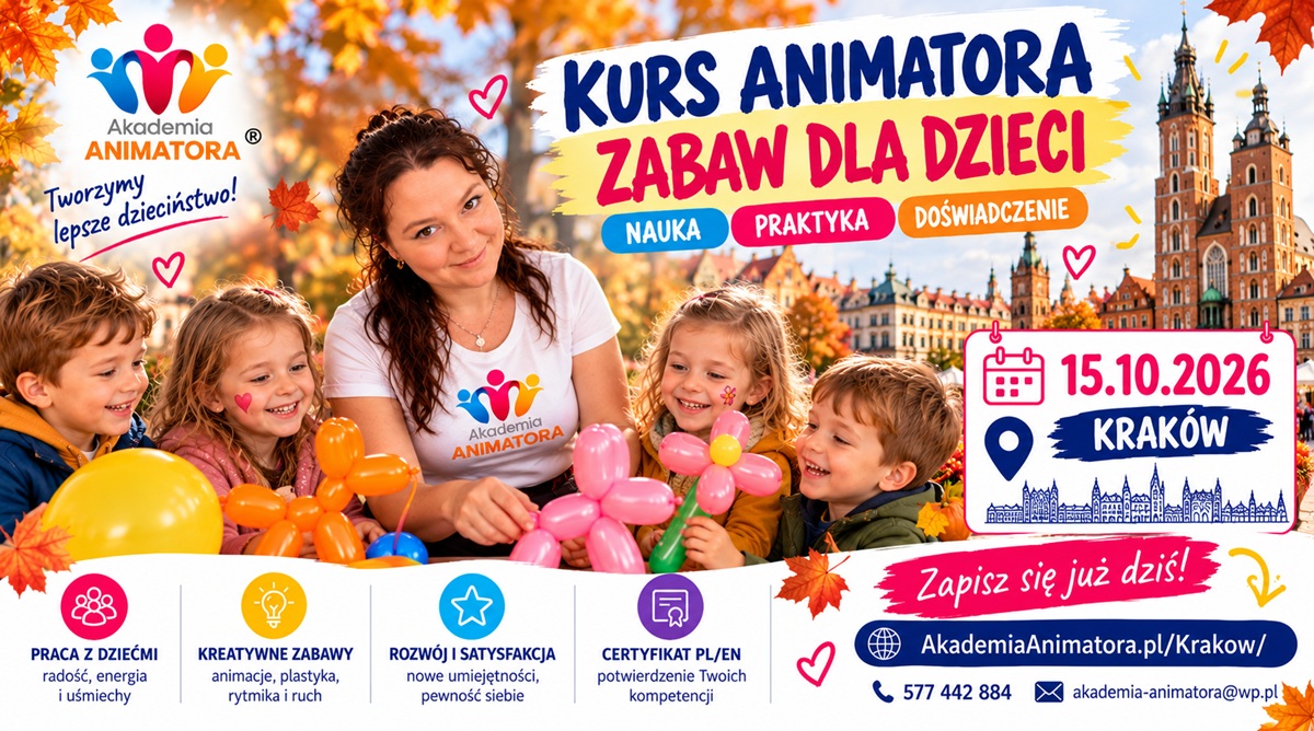 Kurs Animatora Kraków – szkolenie 15.10.2026