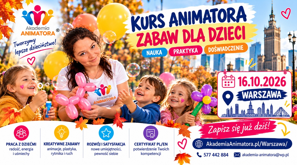 Kurs Animatora Warszawa – 16 października 2026